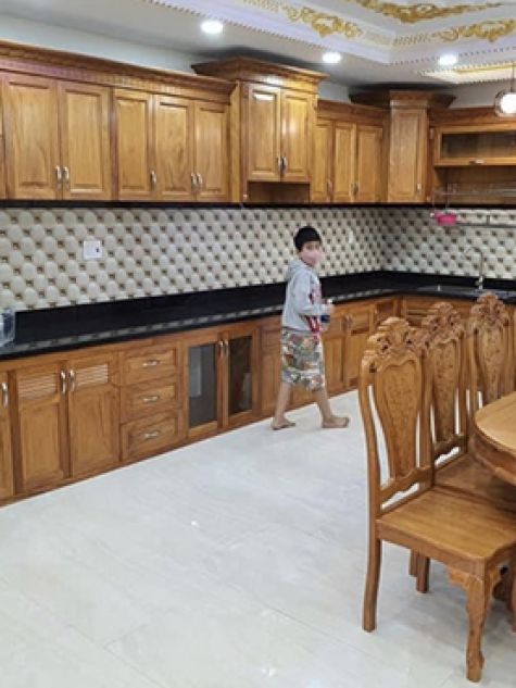 Kệ bếp gỗ tự nhiên mẫu BG32