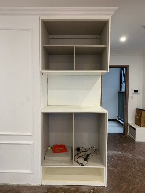 Tủ quần áo gỗ sồi sơn trắng TAS26