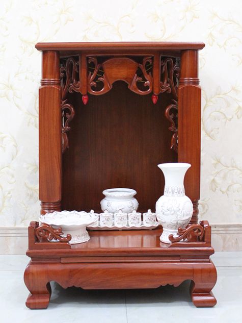 Bàn thờ ông địa gỗ Gõ đỏ 60x60x88 (Ngang x Sâu x Cao) 