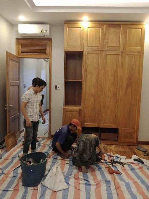 Tủ quần áo gỗ gõ đỏ và xoan đào TAGDX08