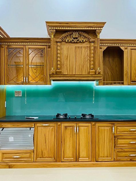 Kệ bếp gỗ tự nhiên mẫu BG01