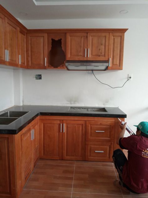 Kệ bếp gỗ tự nhiên mẫu BG23