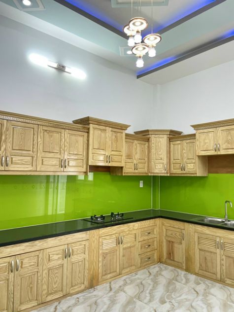 Kệ bếp gỗ tự nhiên mẫu BG018