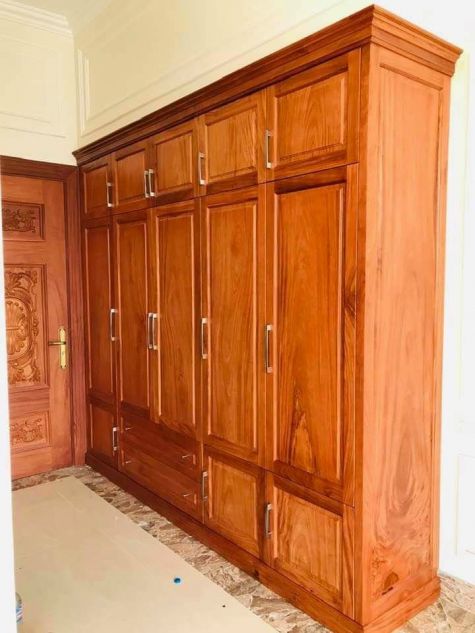 Tủ quần áo gỗ gõ đỏ và xoan đào TAGDX12