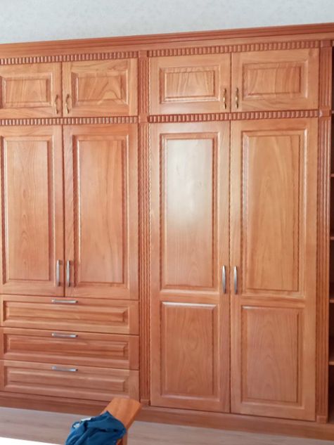 Tủ quần áo đụng trần gỗ gõ đỏ và xoan đào TAGDX32