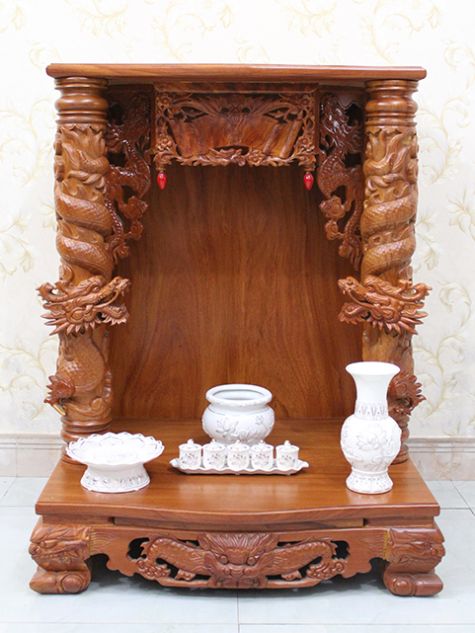 BÀN THỜ ÔNG ĐỊA GỖ GÕ OD35 - 81x68x107 (Ngang x Sâu x Cao)