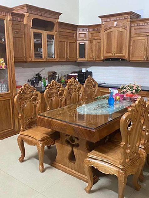 Kệ bếp gỗ tự nhiên mẫu BG05