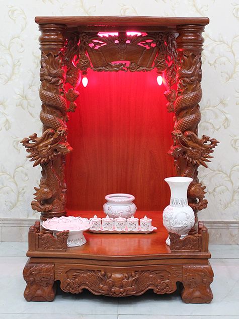 Bàn thờ ông địa gỗ gõ đỏ OD05 68x68x107 (Ngang x Sâu x Cao)