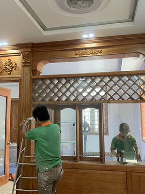 Cửa gỗ có khung bao có kệ rượu CG16