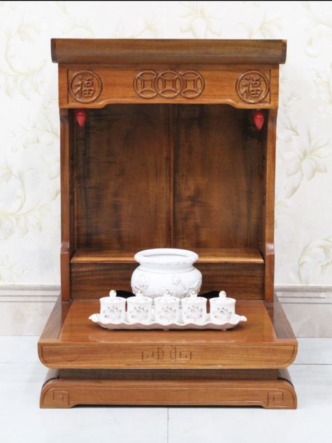 BÀN THỜ ÔNG ĐỊA GỖ TRÀM ĐƠN GIẢN ĐỒNG TIỀN OD31