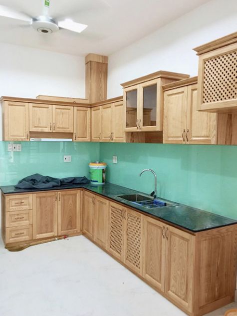 Kệ bếp gỗ tự nhiên mẫu BG02
