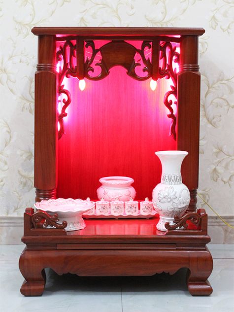 Bàn thờ ông địa gỗ Gõ đỏ 60x60x88 (Ngang x Sâu x Cao) 