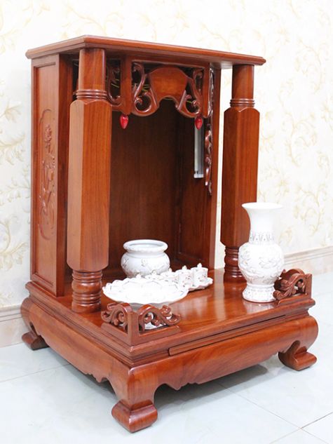 Bàn thờ ông địa gỗ Gõ đỏ 60x60x88 (Ngang x Sâu x Cao) 