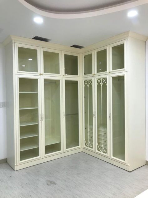 Tủ quần áo gỗ sồi sơn trắng TAS33
