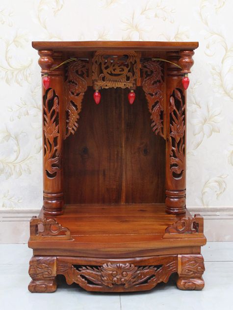 Bàn Thờ ông địa gỗ tràm nửa OD19 - 48x48x68 (Ngang x Sâu x Cao)
