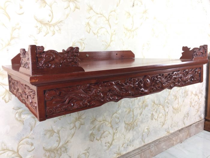 Bàn thờ treo tường gỗ căm xe ngang 81 sâu 48 cm