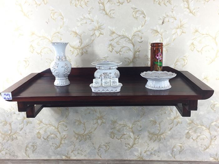 Bàn thờ treo tường gỗ muồng sâu 48cm x ngang 1m07