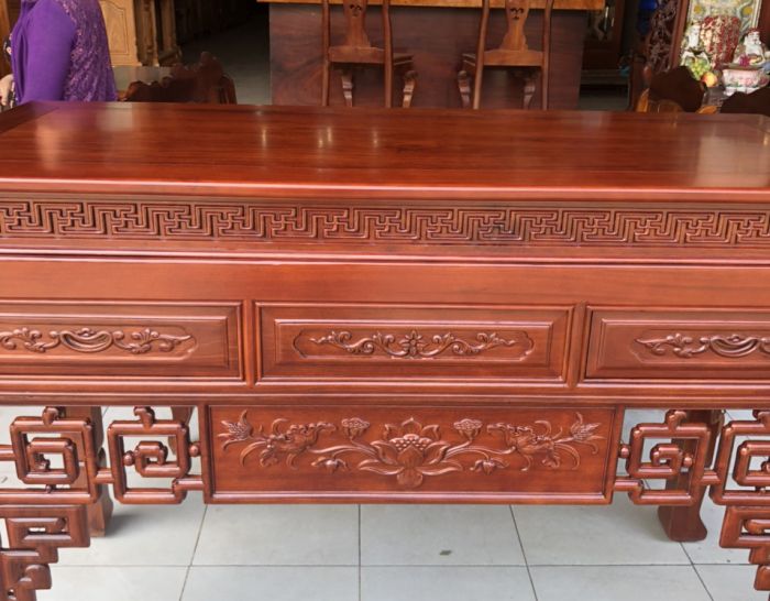 Bàn thờ gia tiên 1 tầng gỗ căm xe GT107