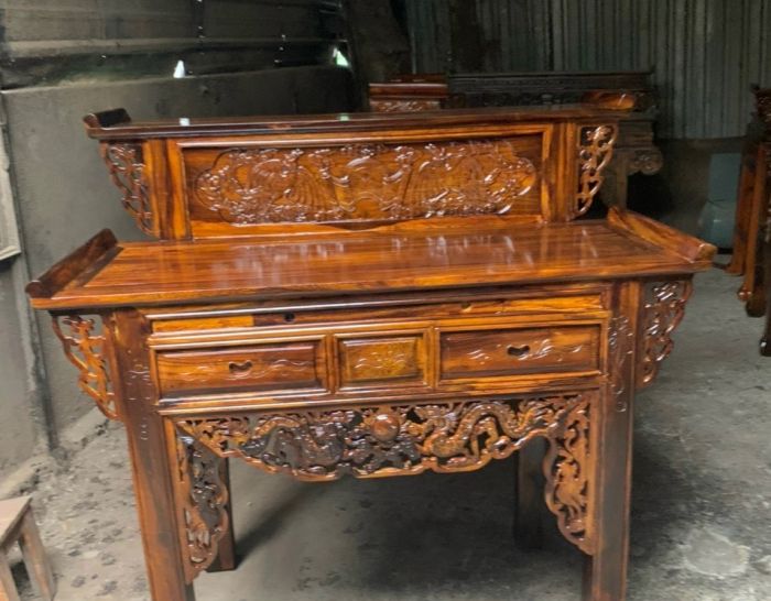 Bàn thờ gia tiên 2 tầng gỗ muồng 1m54 GT15