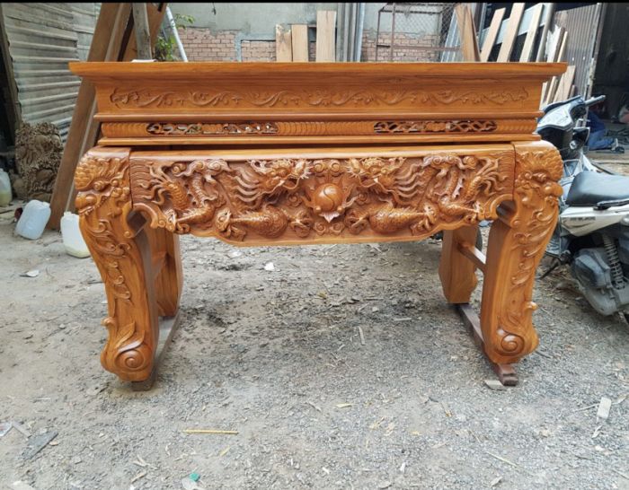 Bàn thờ gia tiên 1 tầng gỗ gõ đỏ GT103