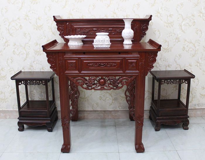 Bàn thờ gia tiên gỗ căm xe 2 tầng GT06