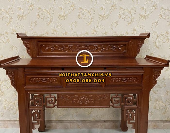 Bàn thờ gia tiên 2 tầng gỗ căm xe GTCX16