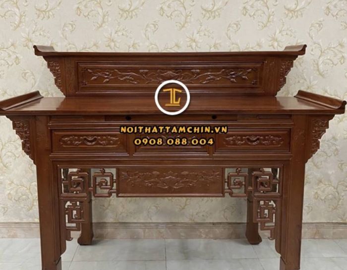 Bàn thờ gia tiên 2 tầng gỗ tràm 1m54