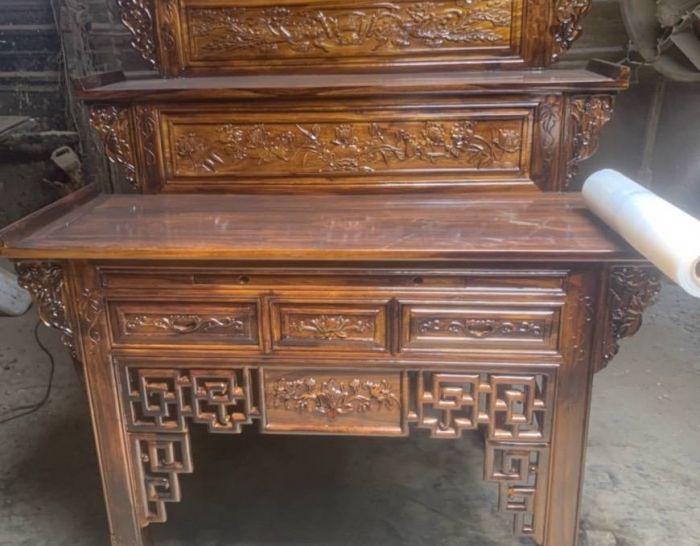 Bàn thờ gia tiên 3 tầng gỗ muồng 1m54cm GT17
