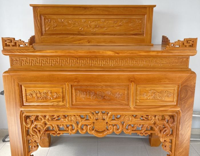 Bàn thờ gia tiên 2 tầng gỗ gõ đỏ GTGD07