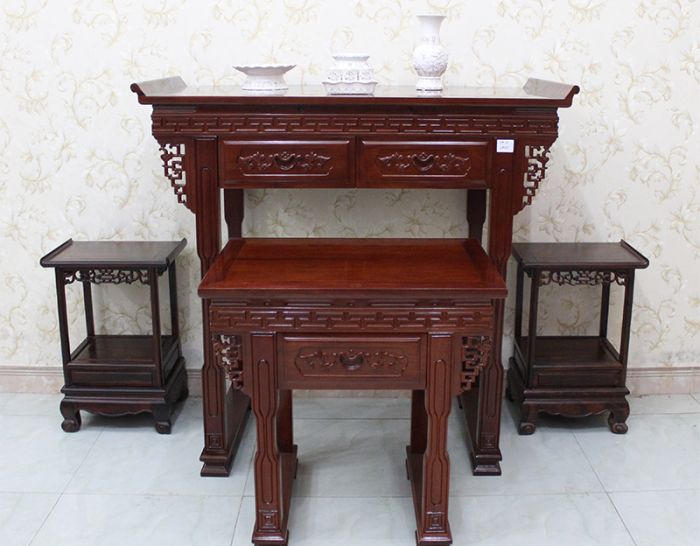 Bàn thờ gia tiên cặp gỗ căm xe (tủ con) GT03