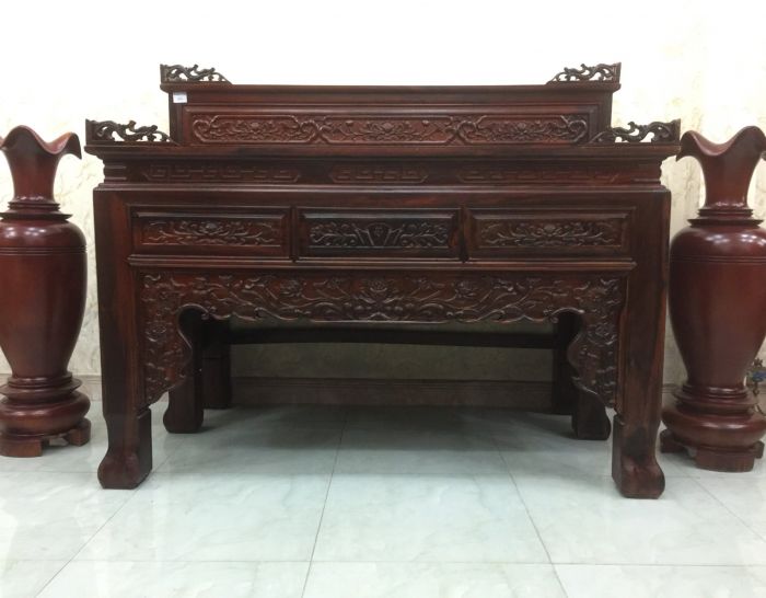 Bàn thờ gia tiên 2 tầng gỗ muồng 1m98 GT22