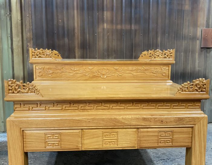 Bàn thờ gia tiên 2 tầng gỗ gõ đỏ GTGD06