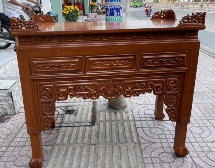 Bàn thờ gia tiên 1 tầng gỗ gõ đỏ GT106