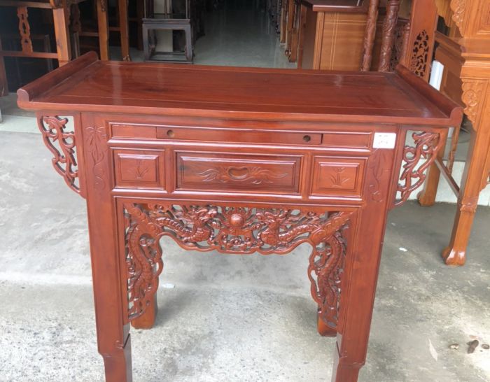 Bàn thờ gia tiên 1 tầng gỗ tràm ngang 1m07