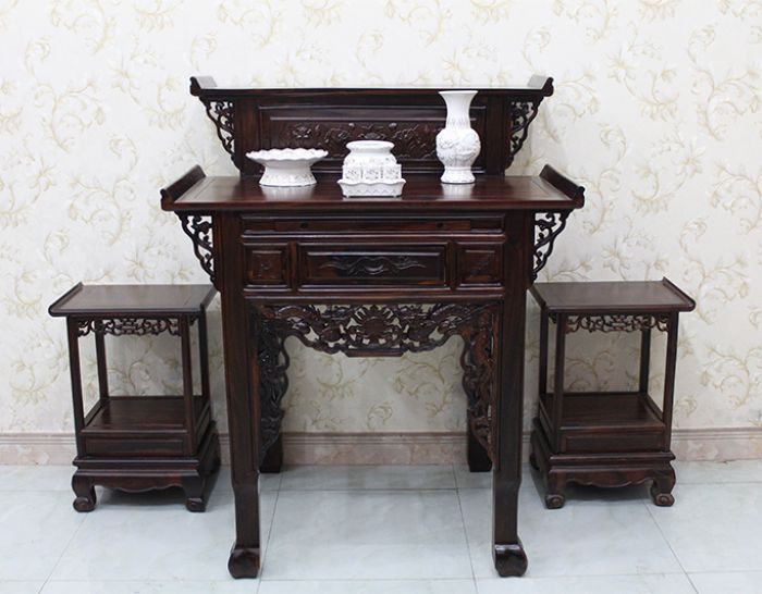 Bàn thờ gia tiên gỗ muồng 2 tầng GT09 